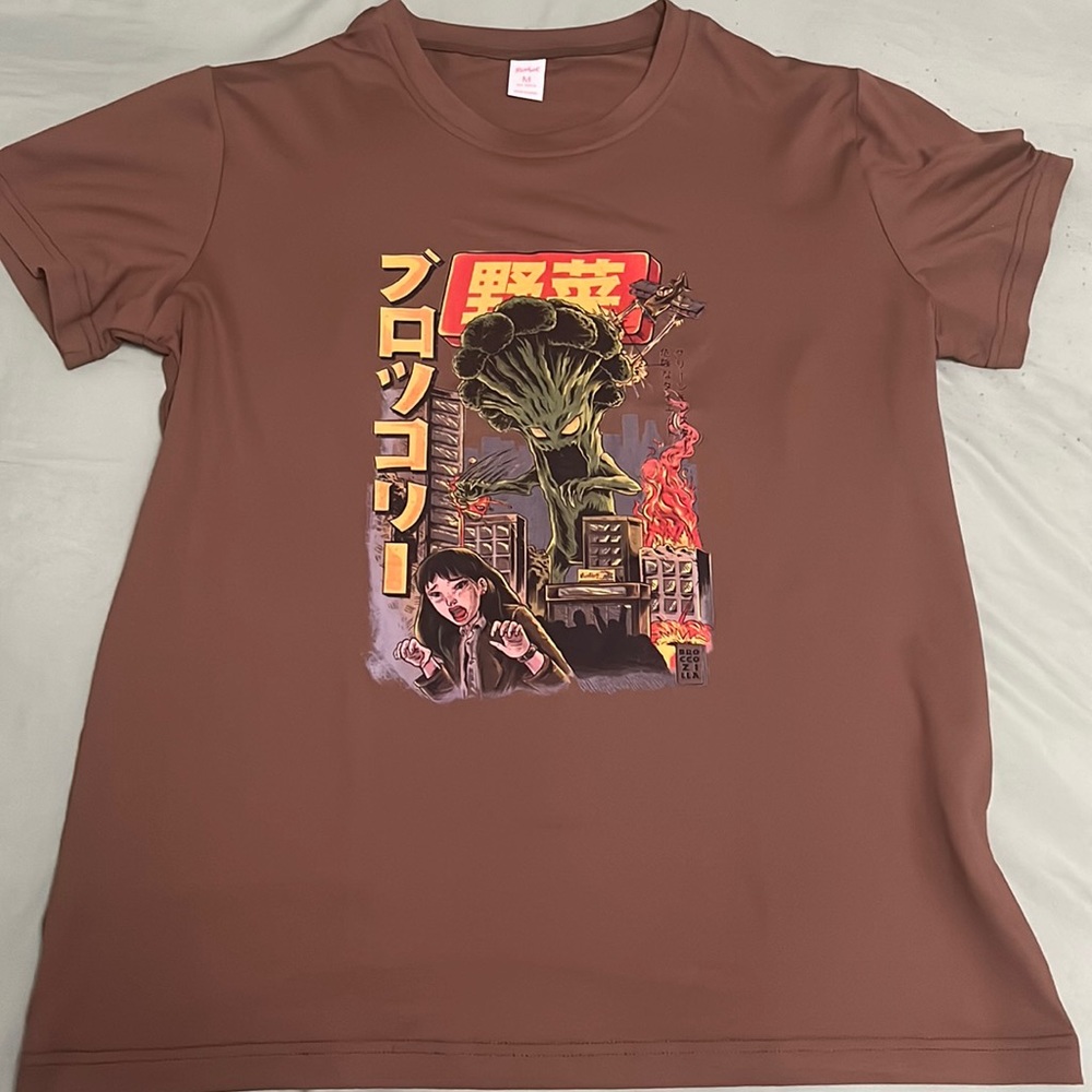 ROMWE brown graphic tee size medium